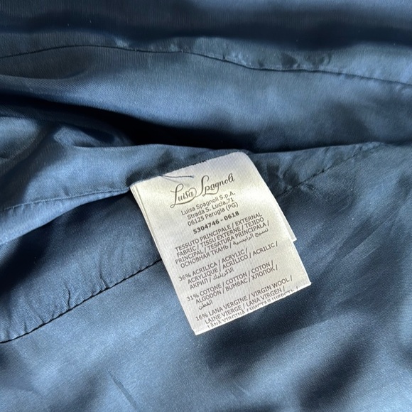 Luisa Spagnoli Blue Tweed Blazer Structured Suit Jacket - Picture 7 of 7